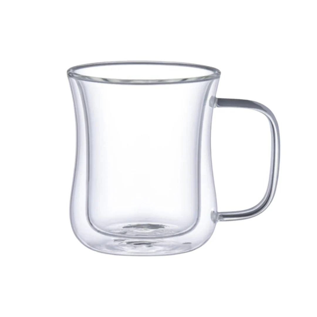 Aramoro Borosilicate Glass Double Wall Cup With Handle 2Pcs/Set - Image 2
