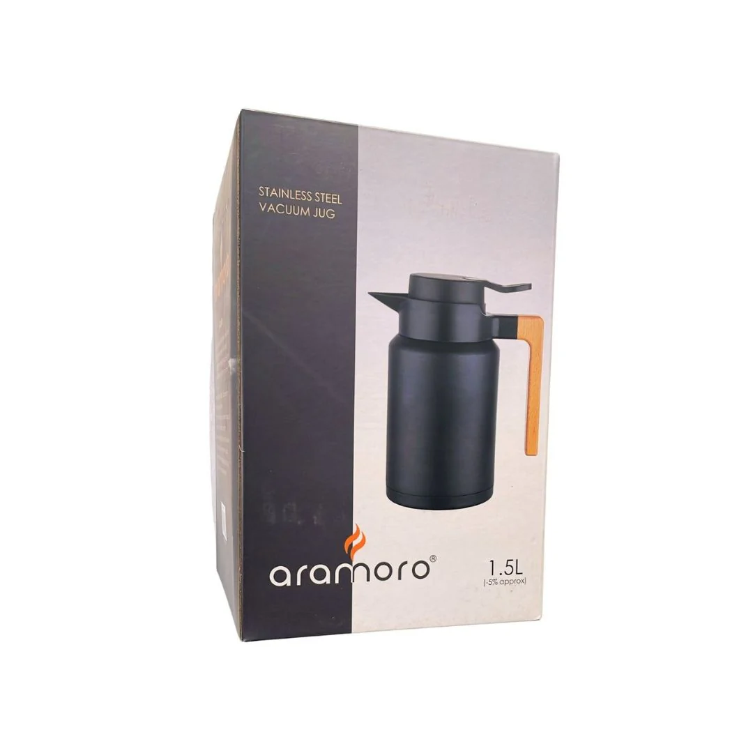 Aramoro Double Wall Vacuum Jug With Wooden Handle 1.5L - Image 3