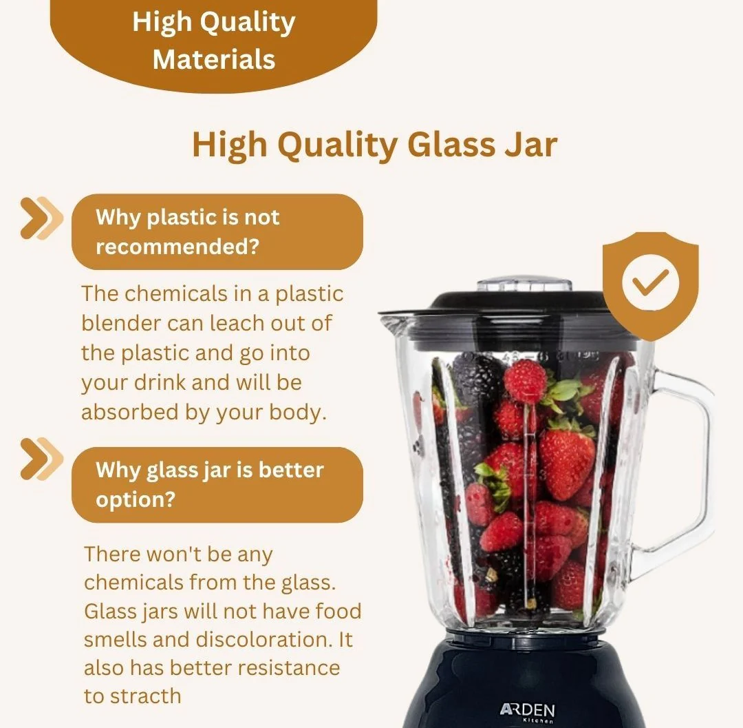 Arden Glass Jar 1.5L Tabletop Blender with Grinder - Image 3