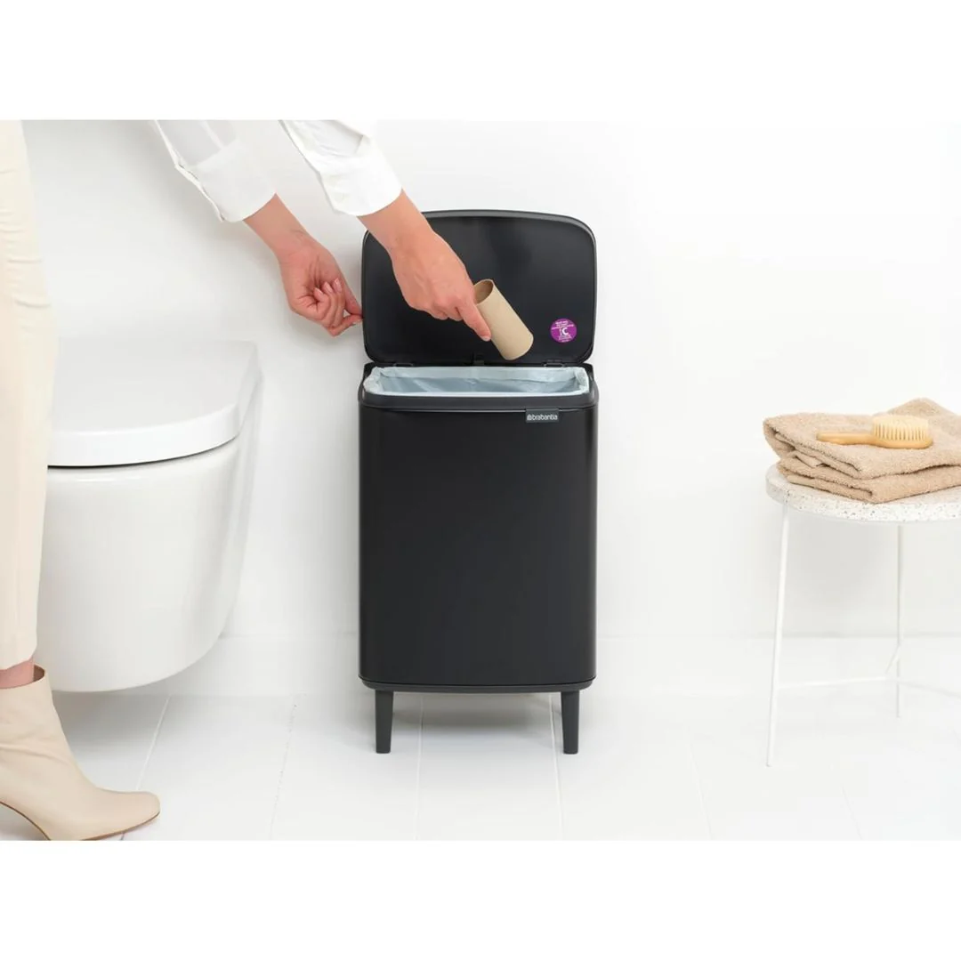 Brabantia Bo Waste Bin Hi 12L - Matt Black - Image 4