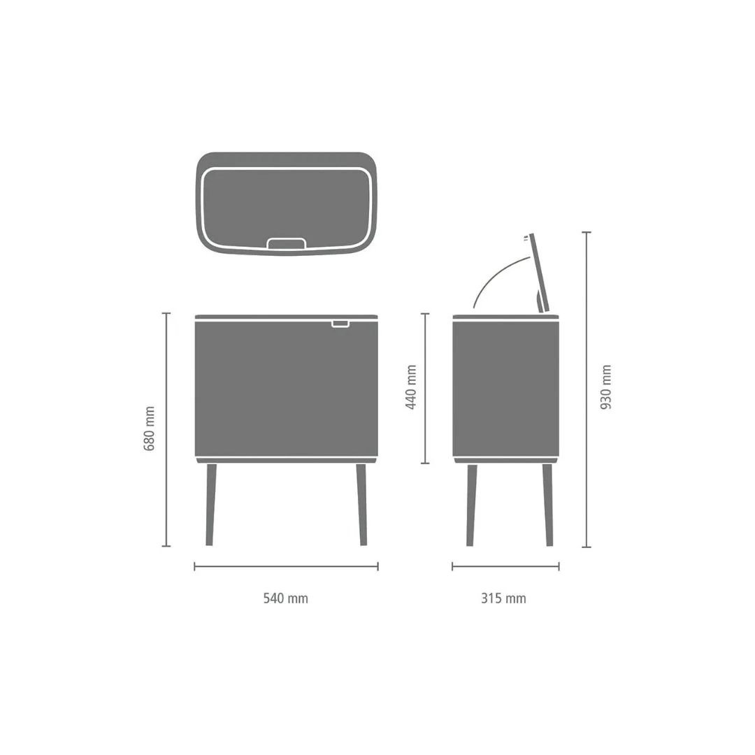 Brabantia Bo Touch Bin 11+23L - Fingerprint Proof Matt Steel - Image 7