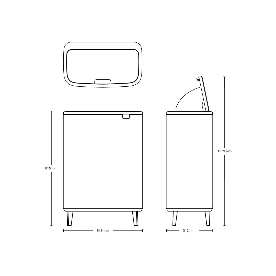 Brabantia Bo Touch Bin Hi with 1 Inner Bucket 60L - Image 8
