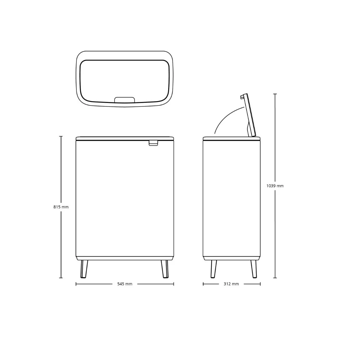 Brabantia Bo Touch Bin Hi with 2 Inner Buckets - Image 7