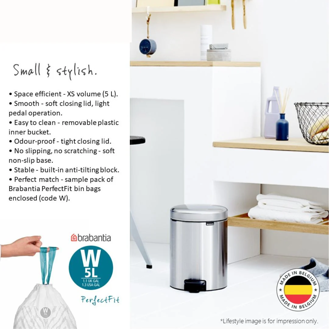 Brabantia NewIcon Pedal Bin XS Soft Closing 5L - Image 4