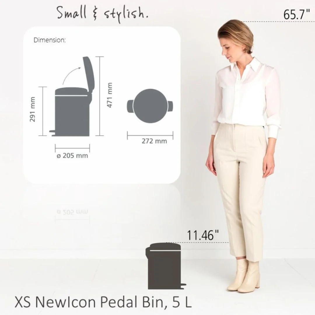 Brabantia NewIcon Pedal Bin XS Soft Closing 5L - Image 7