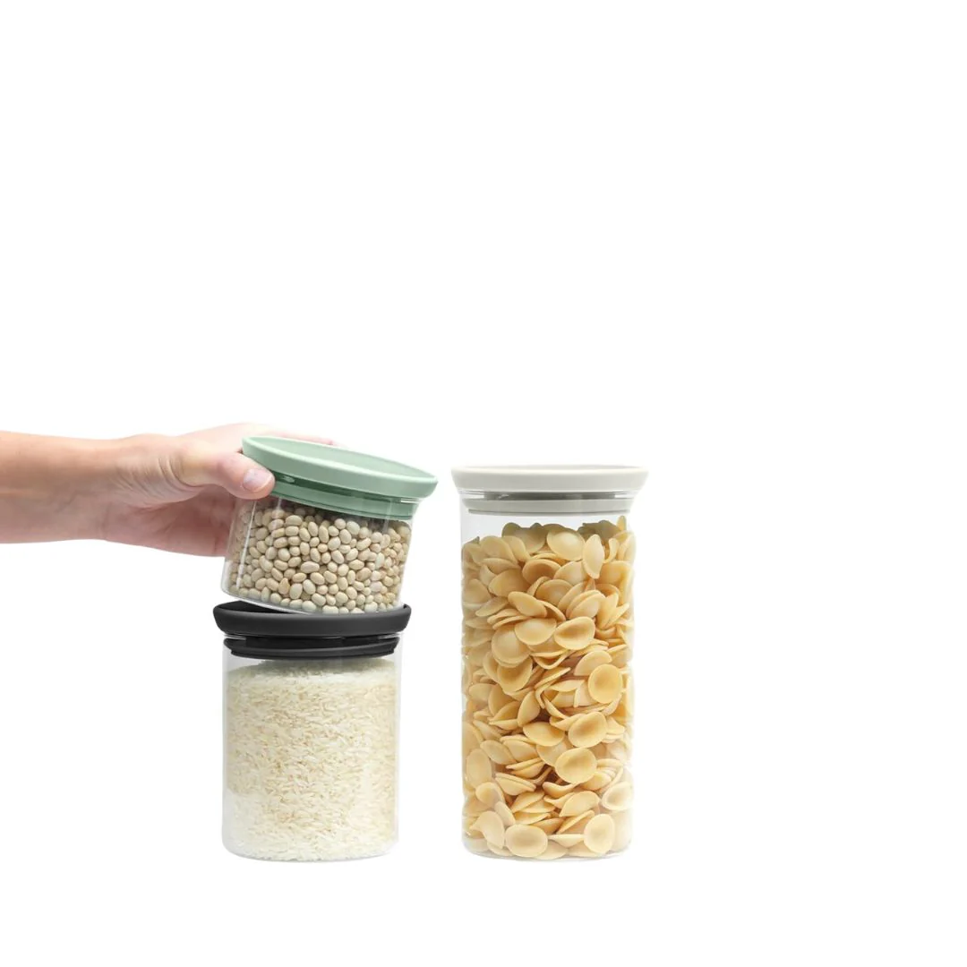 Brabantia Stackable Glass Jar Set Of 3 (0.3, 0.6 & 1.1L) - Image 2