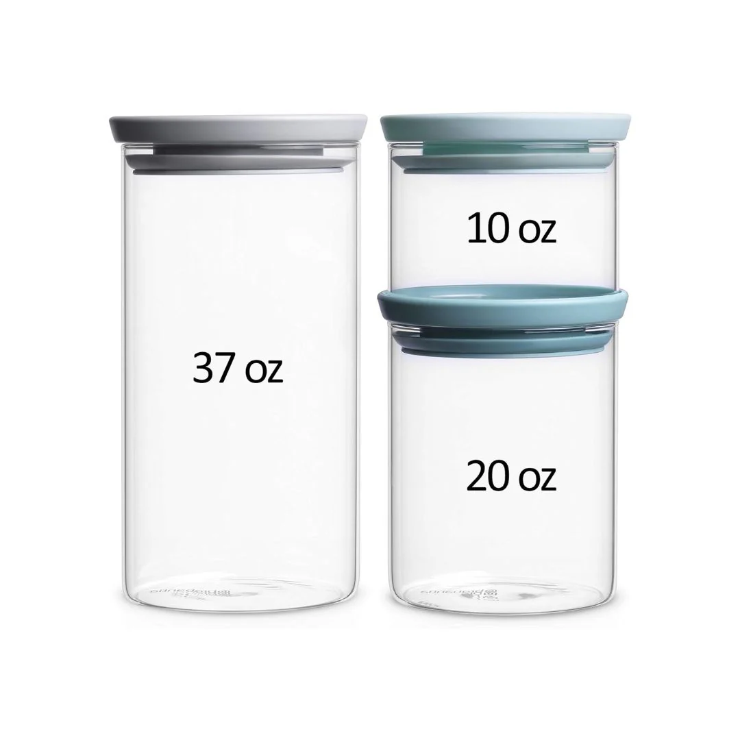 Brabantia Stackable Glass Jars Set Of 3 - Image 2