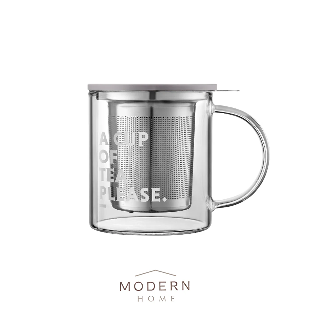 Buydeem Glass Tea Mug with Tea Strainer/Basket 350ML & 500ML - Image 6