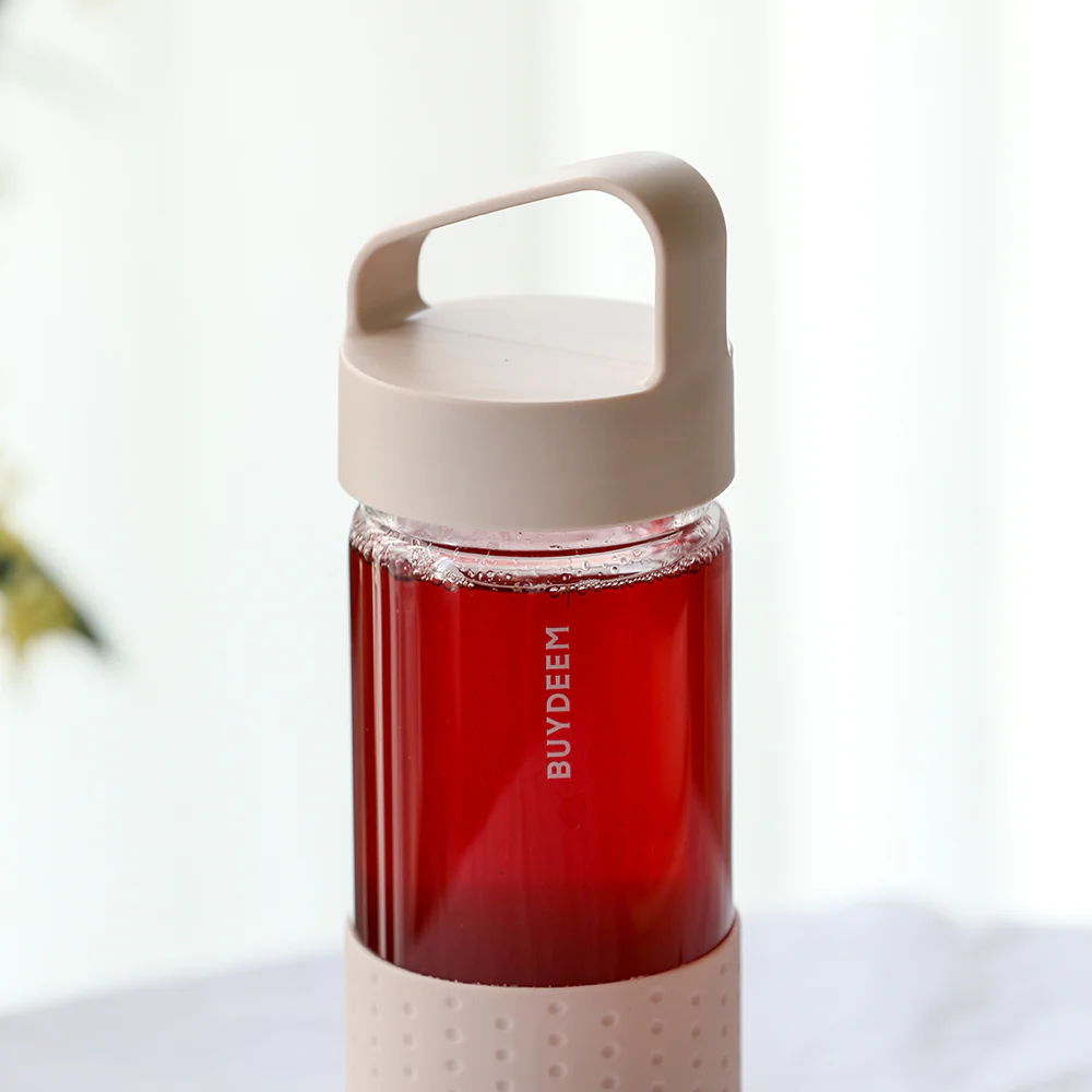 BUYDEEM Portable Glass Bottle 400ml, White - Image 12