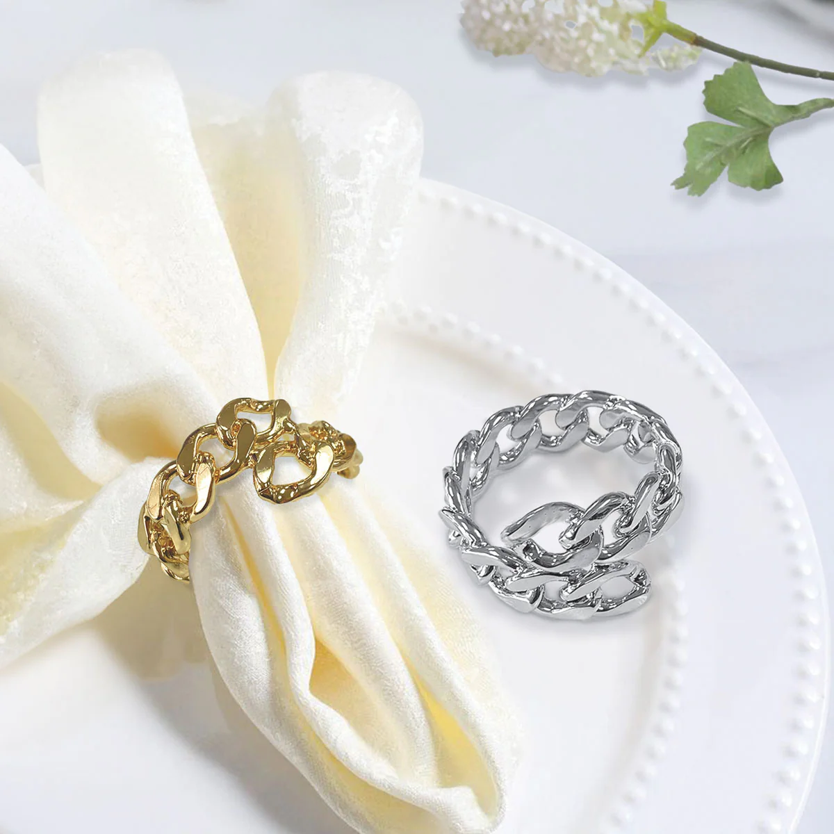 Charles Millen Signature Collection Figaro Napkin Ring 4 Piece Set - Image 2