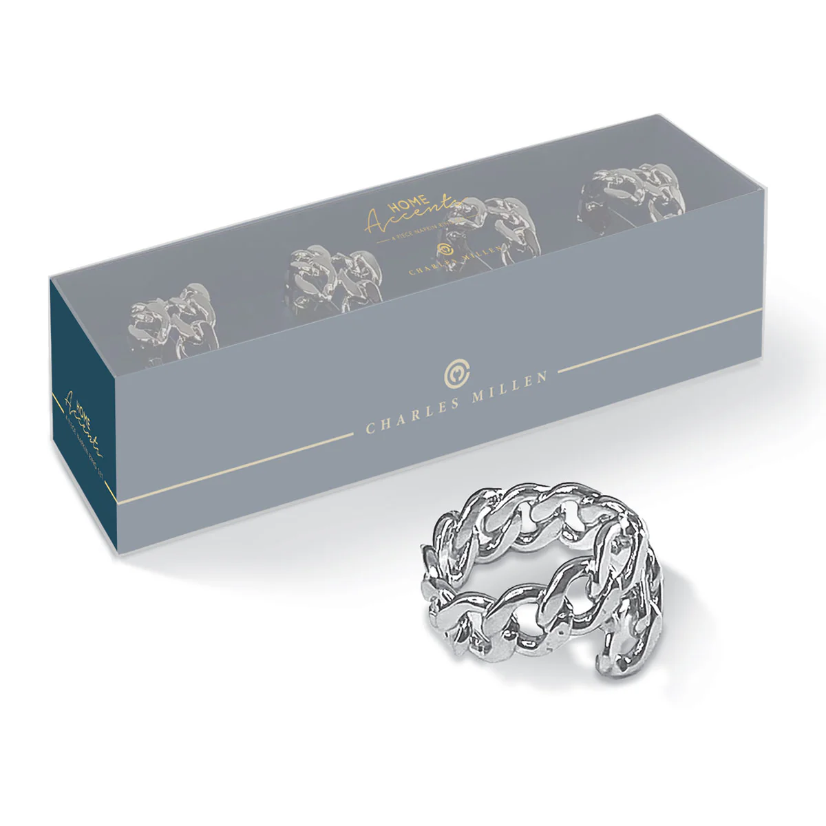 Charles Millen Signature Collection Figaro Napkin Ring 4 Piece Set - Image 3