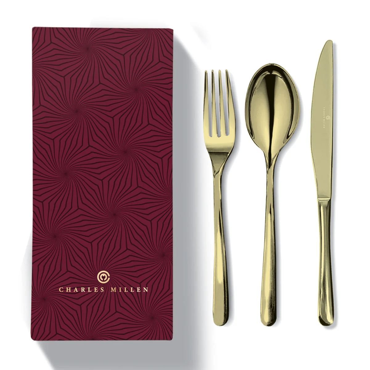 Charles Millen Signature Collection Pelissier Champagne Gold Cutlery Set - Image 4