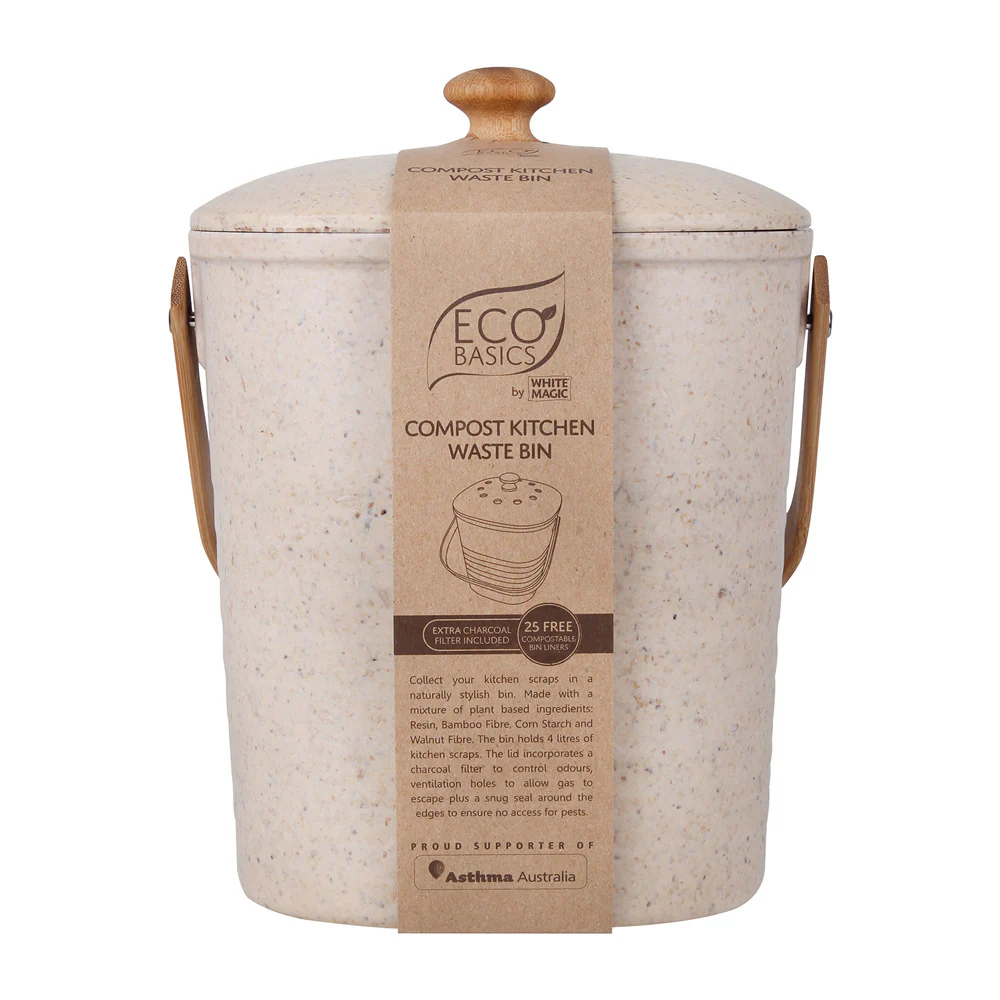 White Magic Eco Basics Compost Kitchen Waste Bin 4L - Image 9