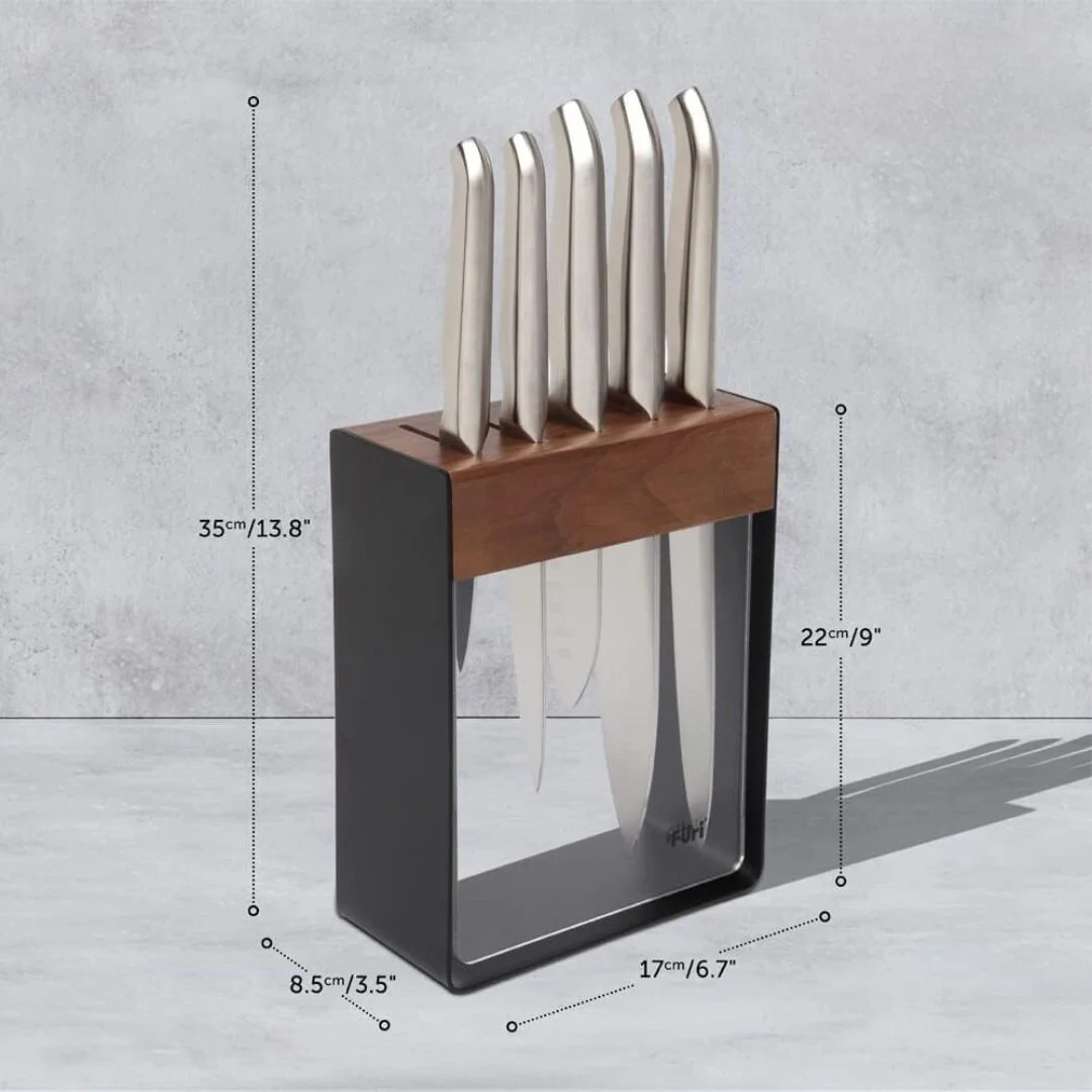 Furi Black Stainless Steel Knife Block Set 7 Pieces - Image 5