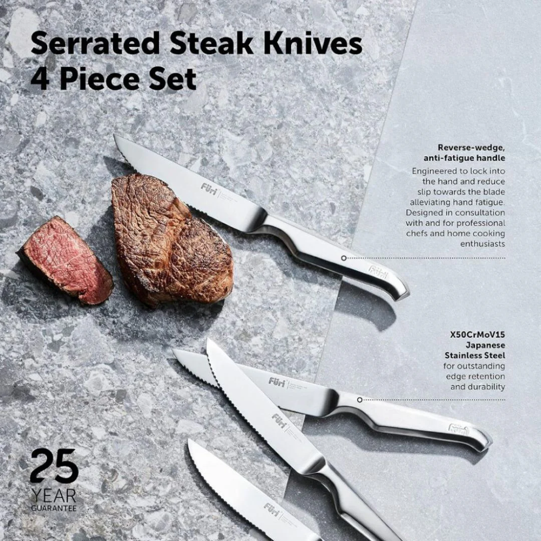 Furi Serrated Steak Knives Set 4 Pieces 12 cm - Image 4