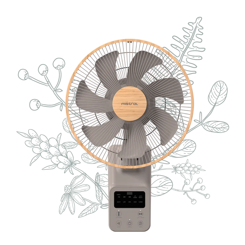 Greenleaf by Mistral 14" DC Wall Fan with Remote MWF1454DR-G
