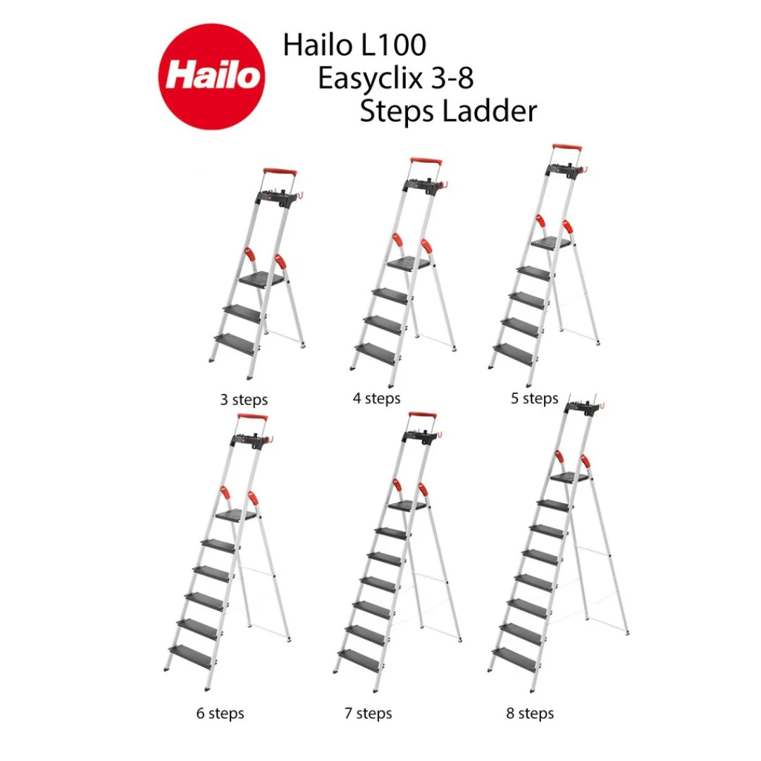 Hailo L100 Topline Safety Household Ladder 6 Steps - Image 5
