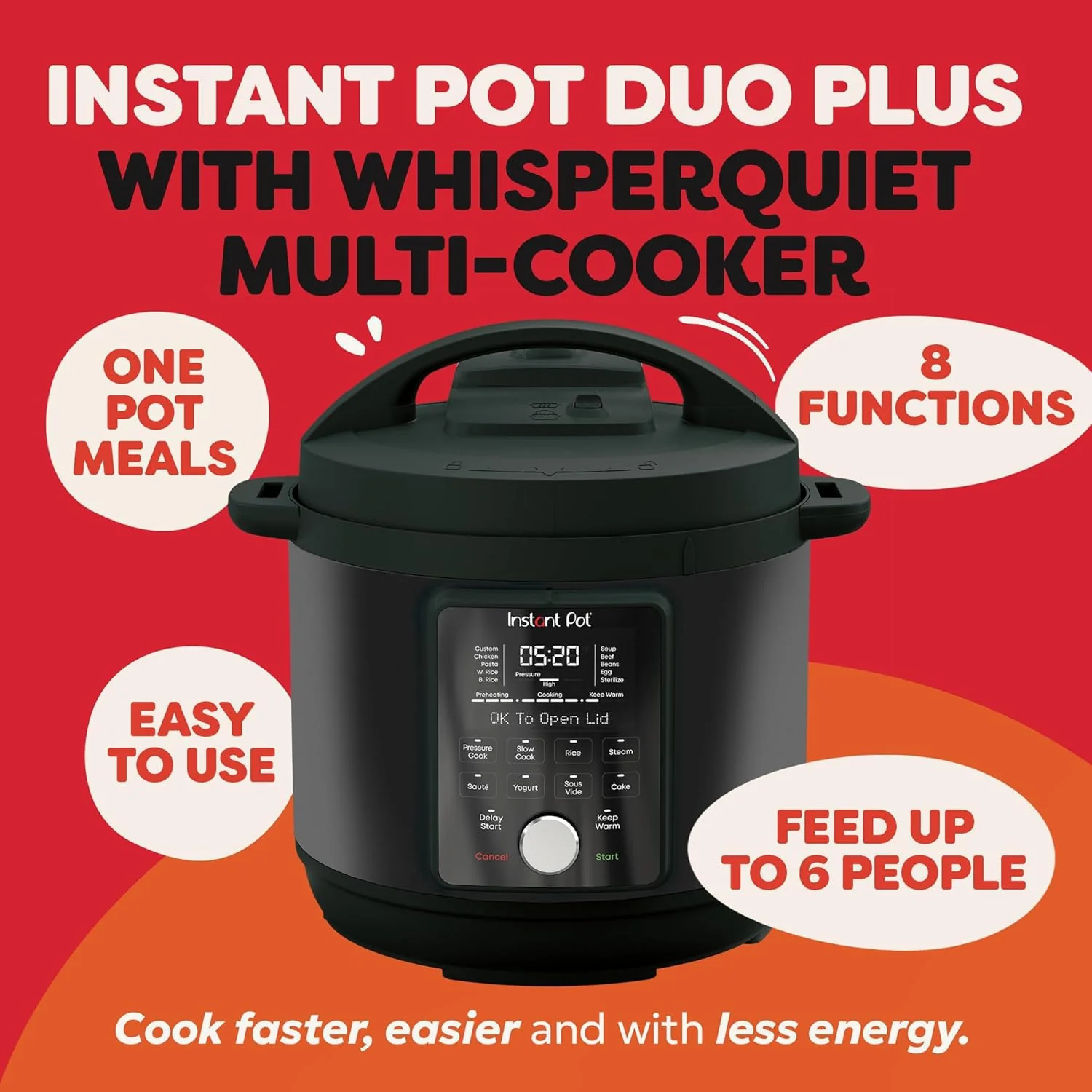 Instant Pot 9 In 1 Duo Plus Whisper Quiet 6QT - Image 2
