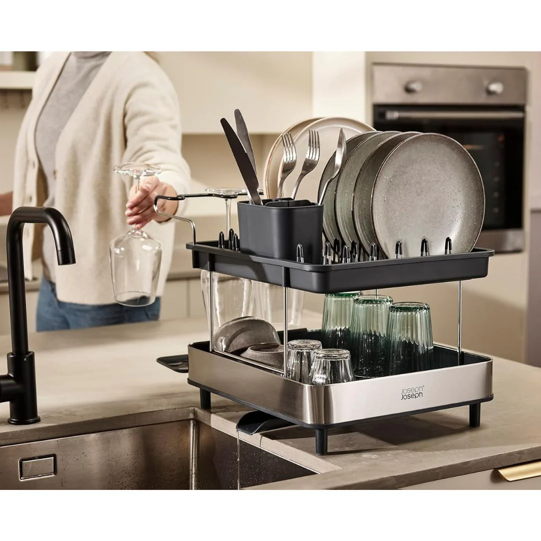 Joseph Joseph Excel Steel 2-tier Dish Rack - Image 6
