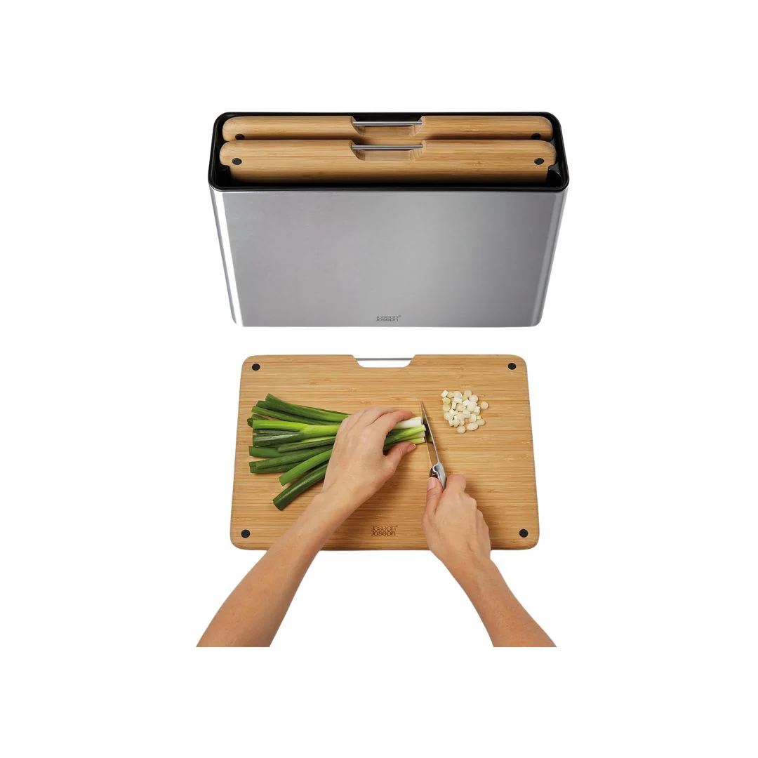 Joseph Joseph Folio Steel Bamboo 3pcs Board Set - Image 2