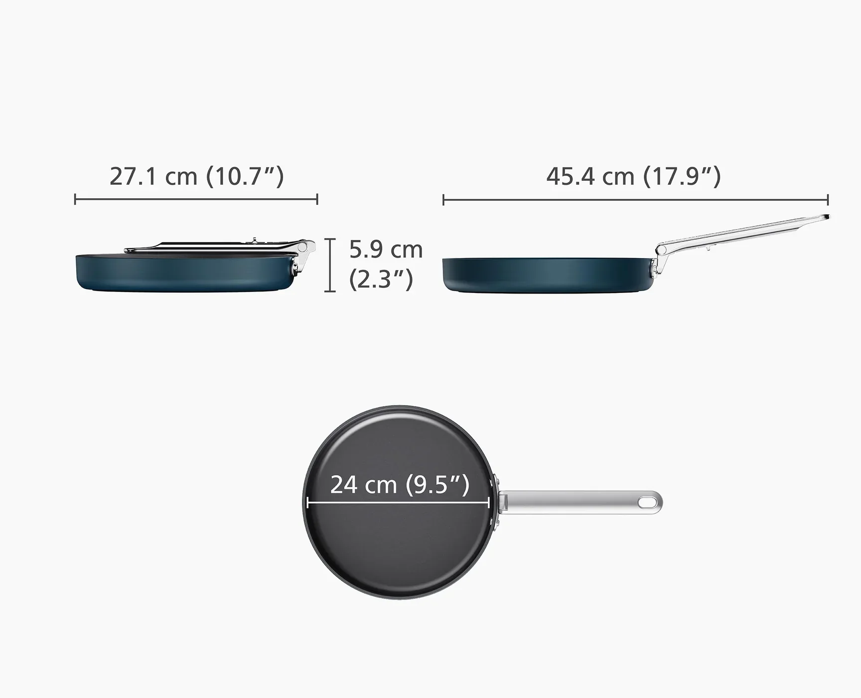Joseph Joseph Space Folding Handle Ceramic Non-stick Blue Frying Pan - Image 7