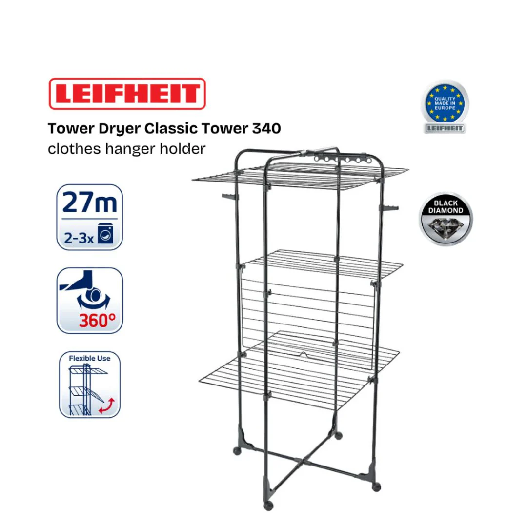 Leifheit Tower Dryer Classic Tower 340 Black - Image 2