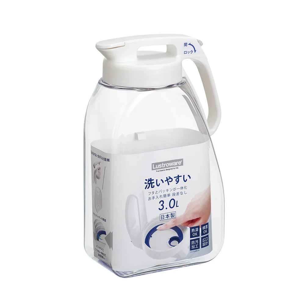 Lustroware Easy Clean Up Pitcher 3L White K-1287-W