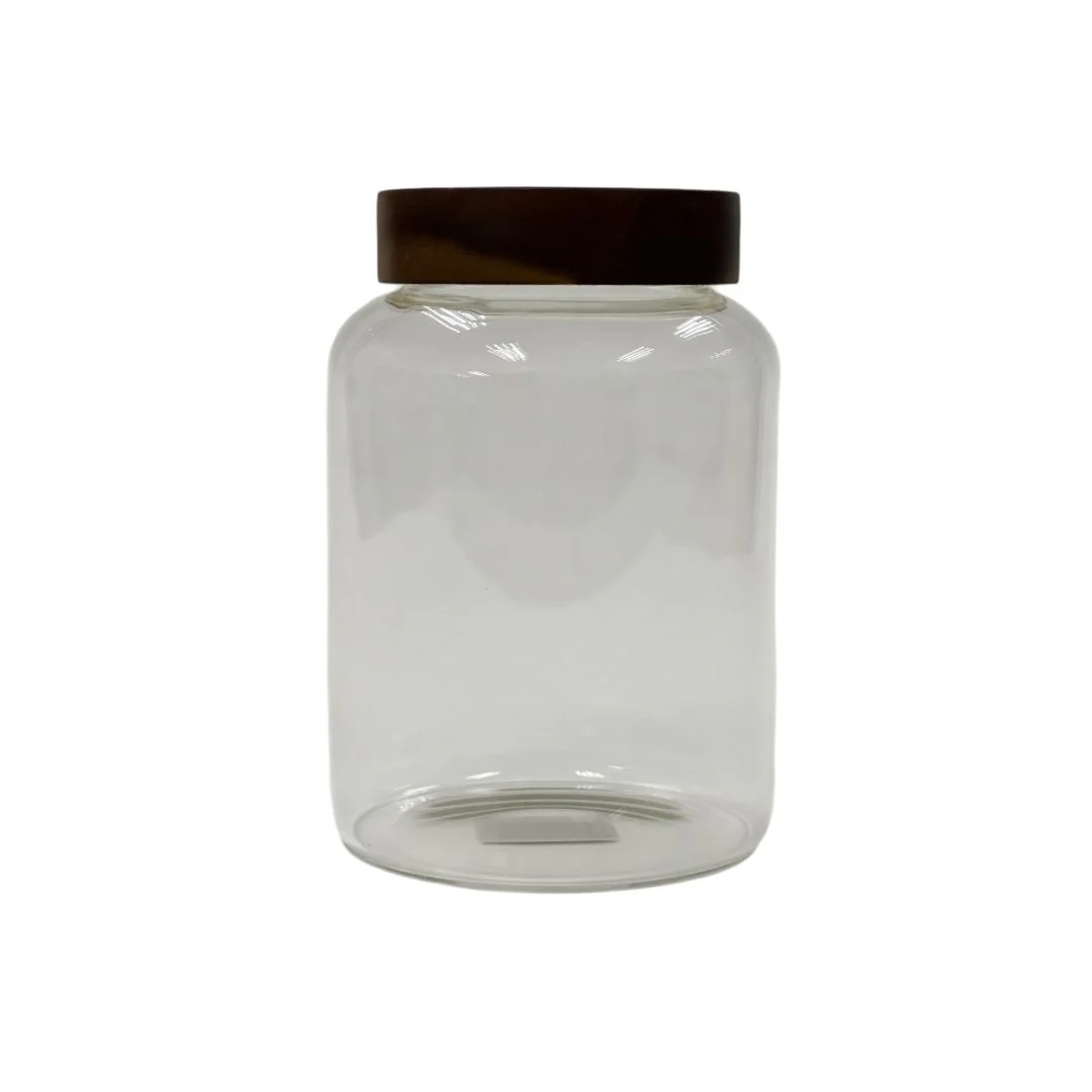 Lustroware High Borosilicate Glass Storage Jar with Acacia Lid - Image 4