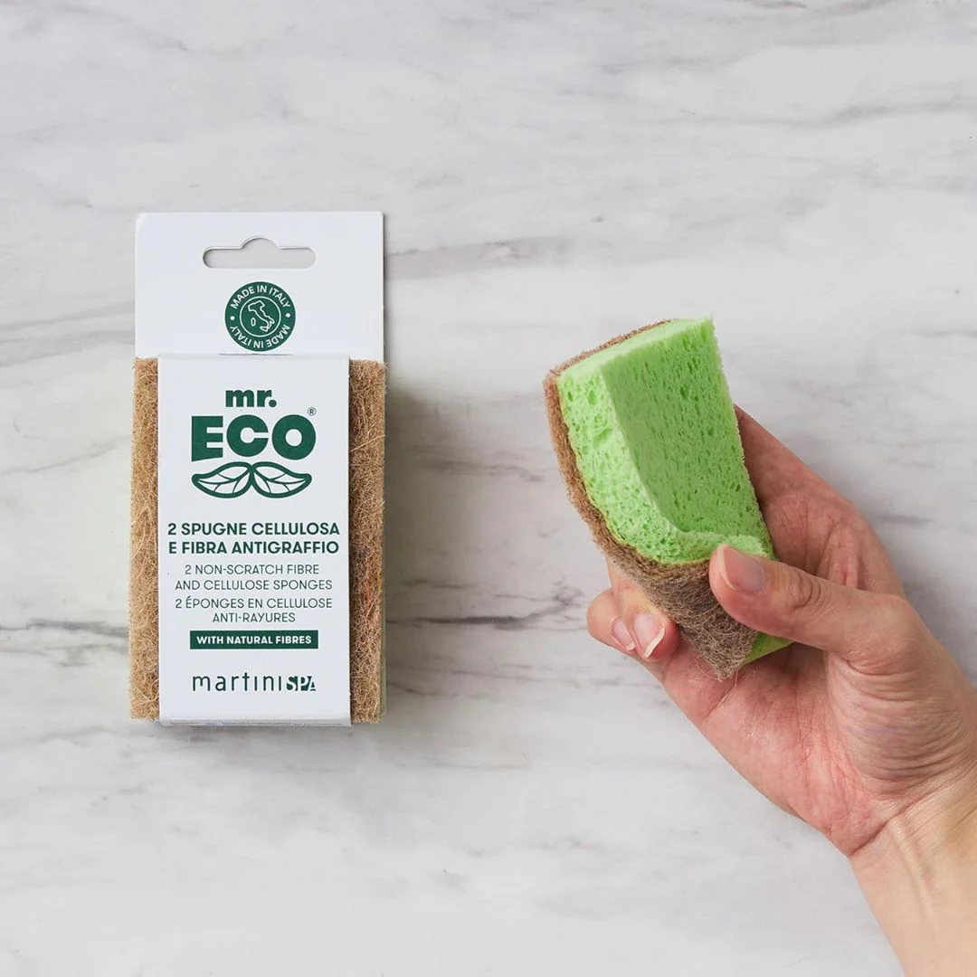 MartiniSPA Mr Eco Double Action Scourer Sponge Vegetable Cellulose and No Scratch Fiber - Image 3