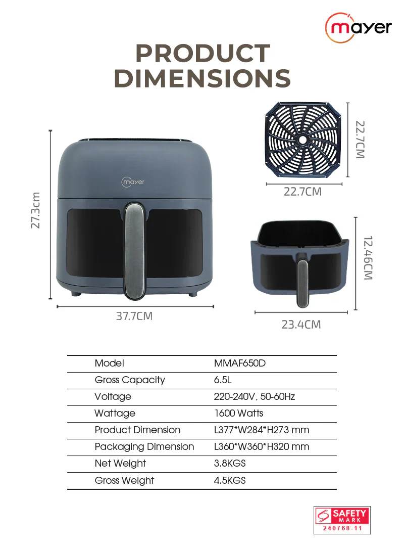 Mayer 6.5L Ceramic Digital Air Fryer - Image 8