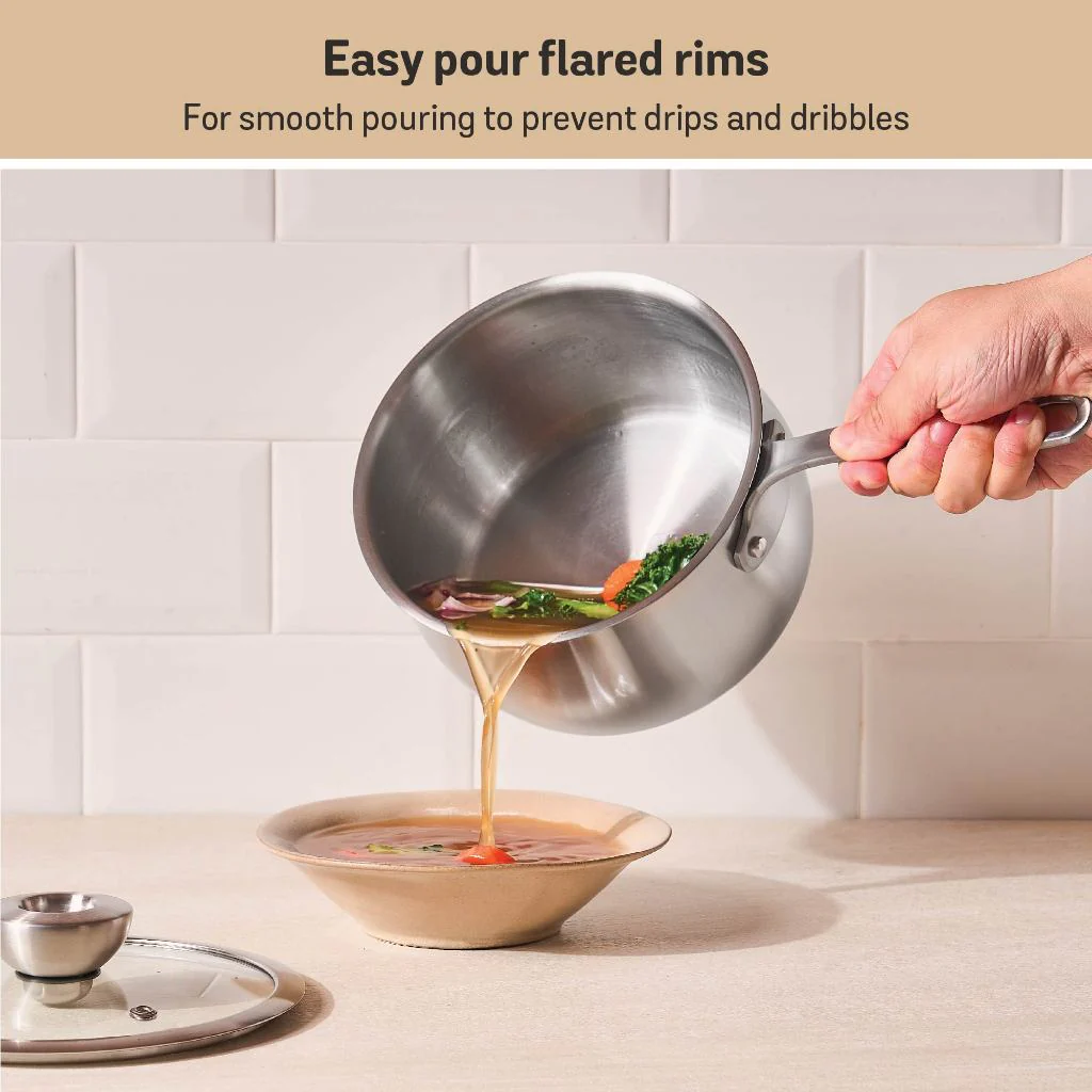 Meyer White Steel Stainless Steel Saucepan with Glass Lid - Image 6
