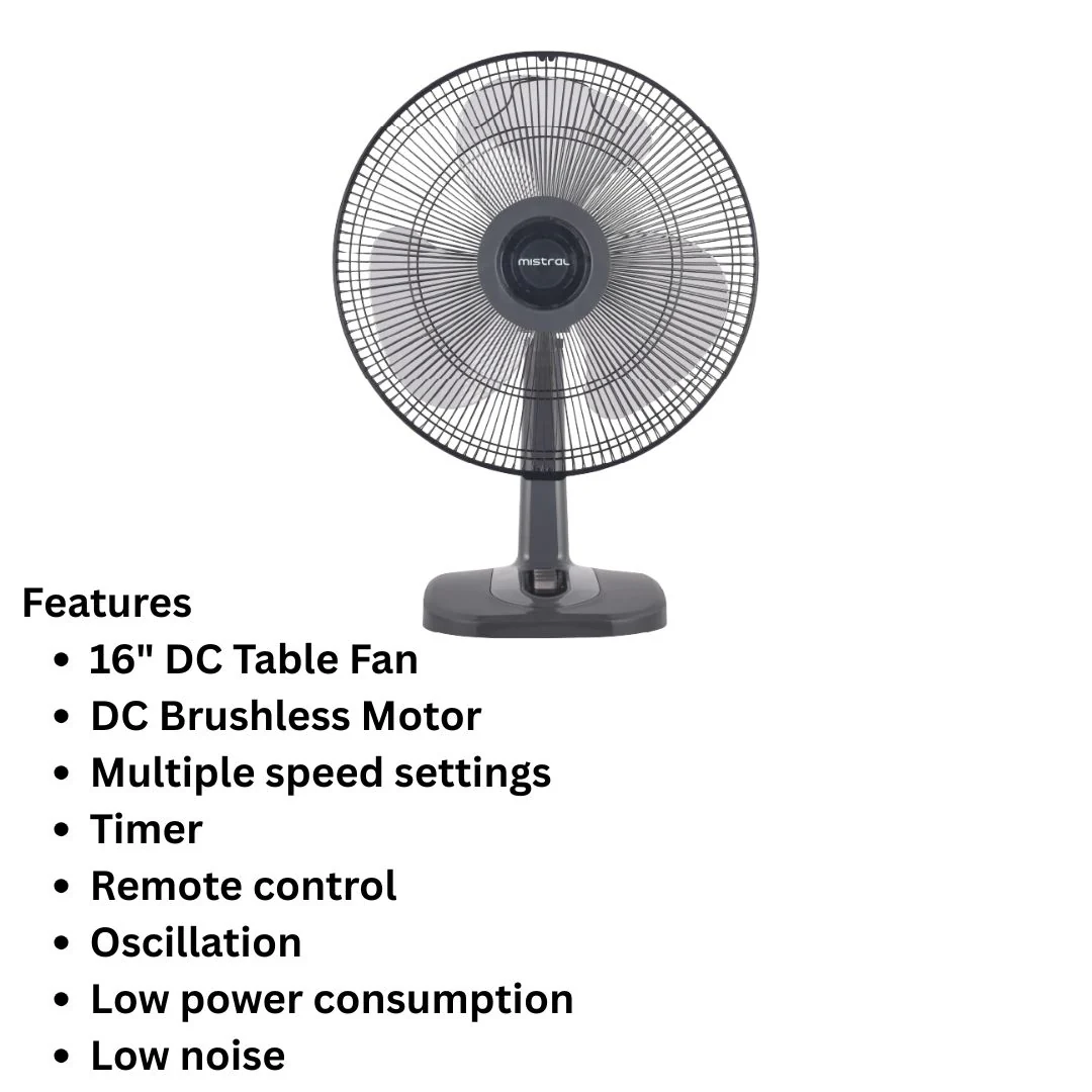 Mistral 16” DC Table Fan MTF1633D - Image 3