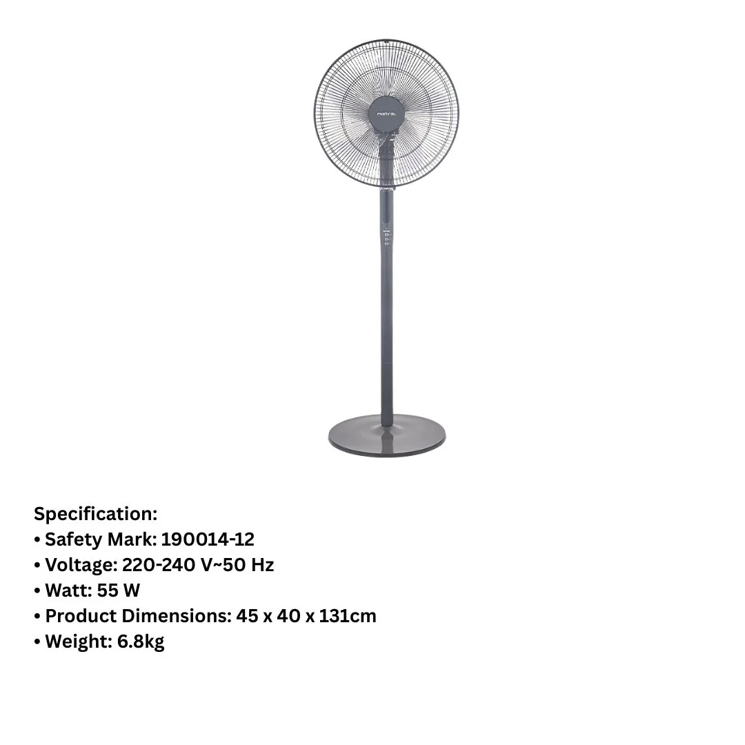 Mistral 16" Stand Fan with Remote Control MSF041R - Dark Grey - Image 3