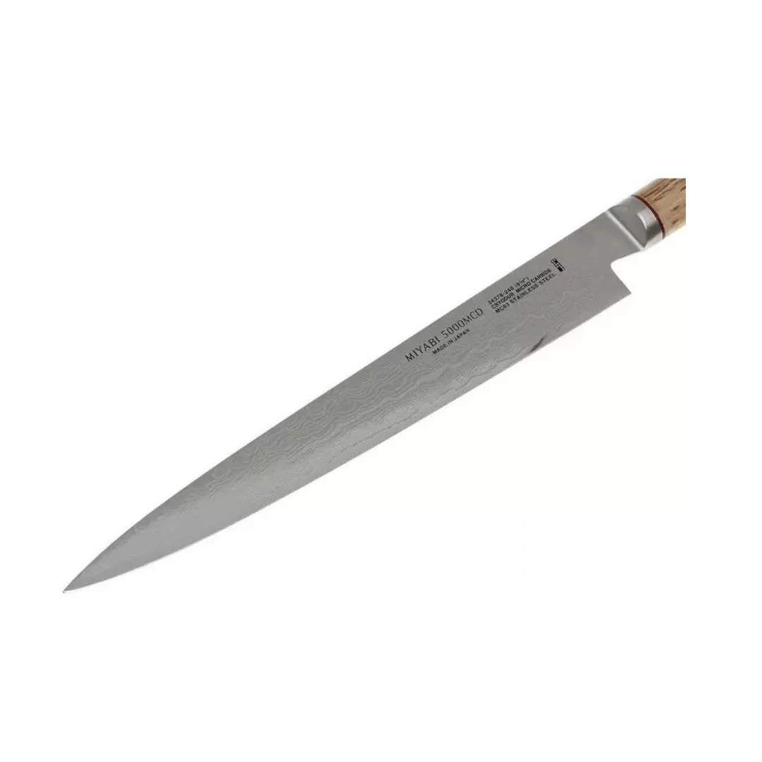 Miyabi 5000MCD-B 24cm Birchwood Damascus Sujihiki Knife - Image 4