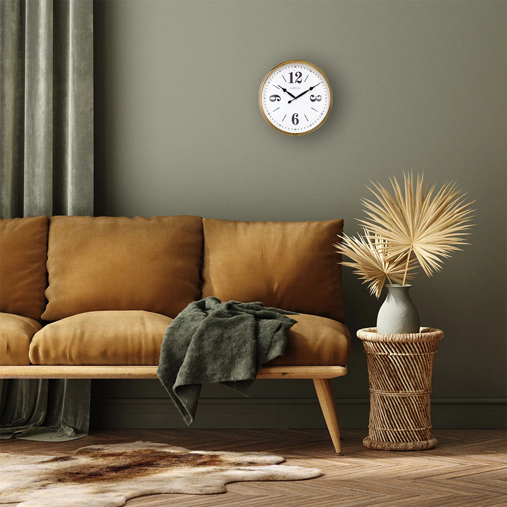 NeXtime Classic Wall Clock 39cm (Gold/White) - Image 3