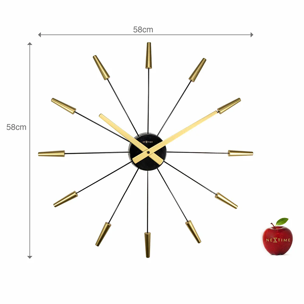 NeXtime Plug Inn Wall Clock 58cm (Gold) - Image 2