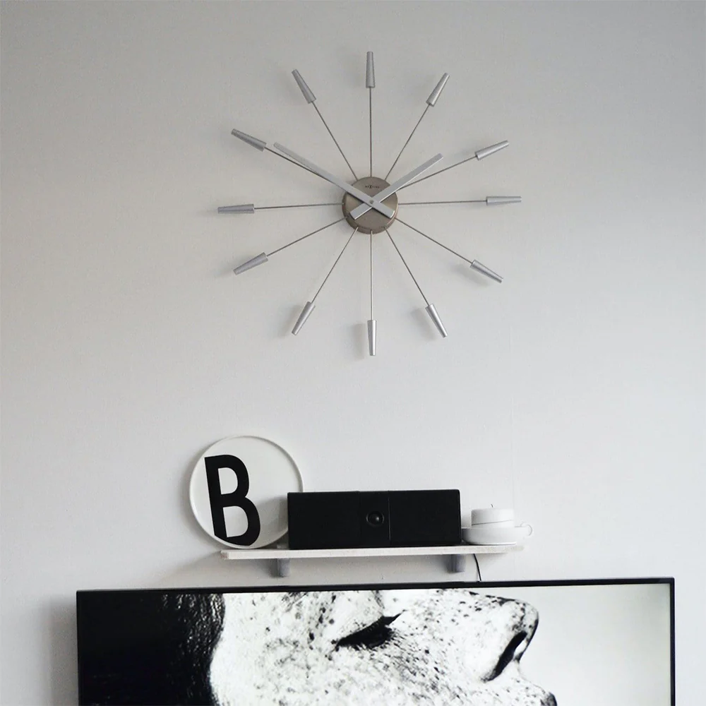 NeXtime Plug Inn Wall Clock 58cm (Silver) - Image 3