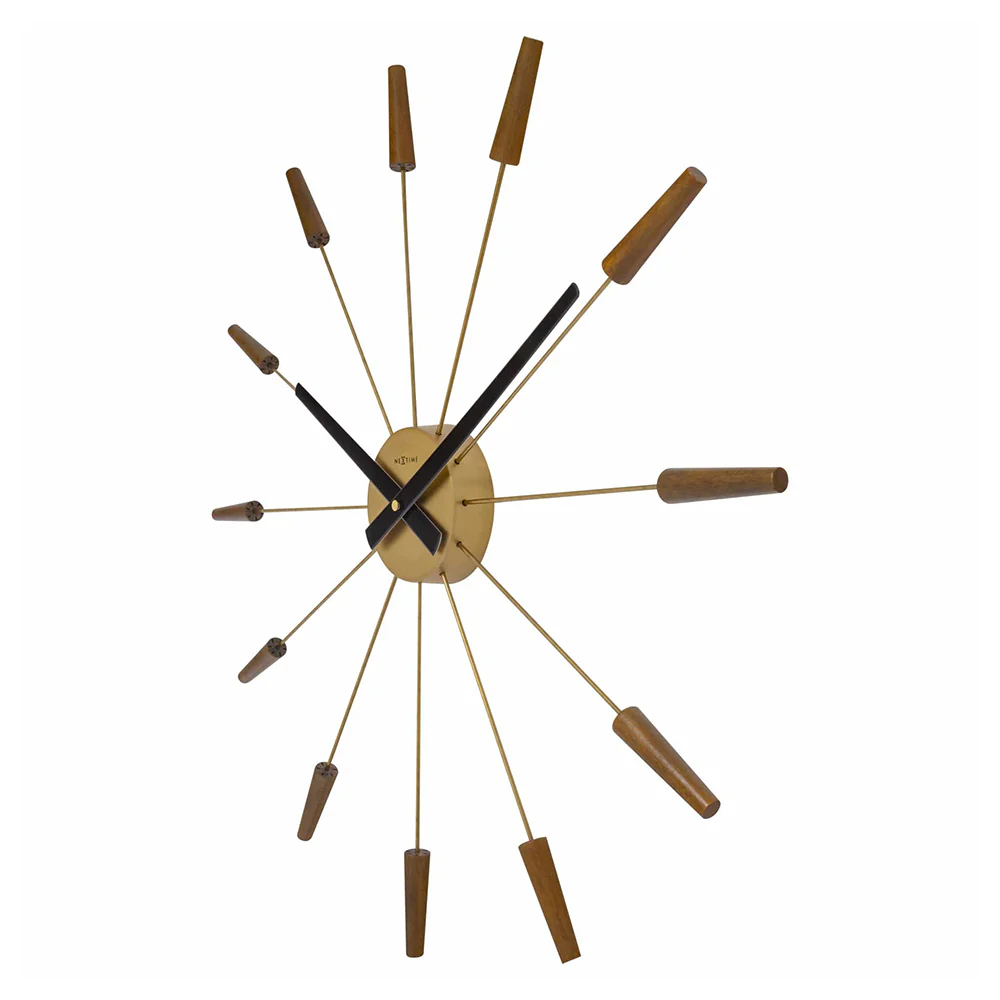 NeXtime Plug Inn Wall Clock 58cm (Walnut) - Image 3