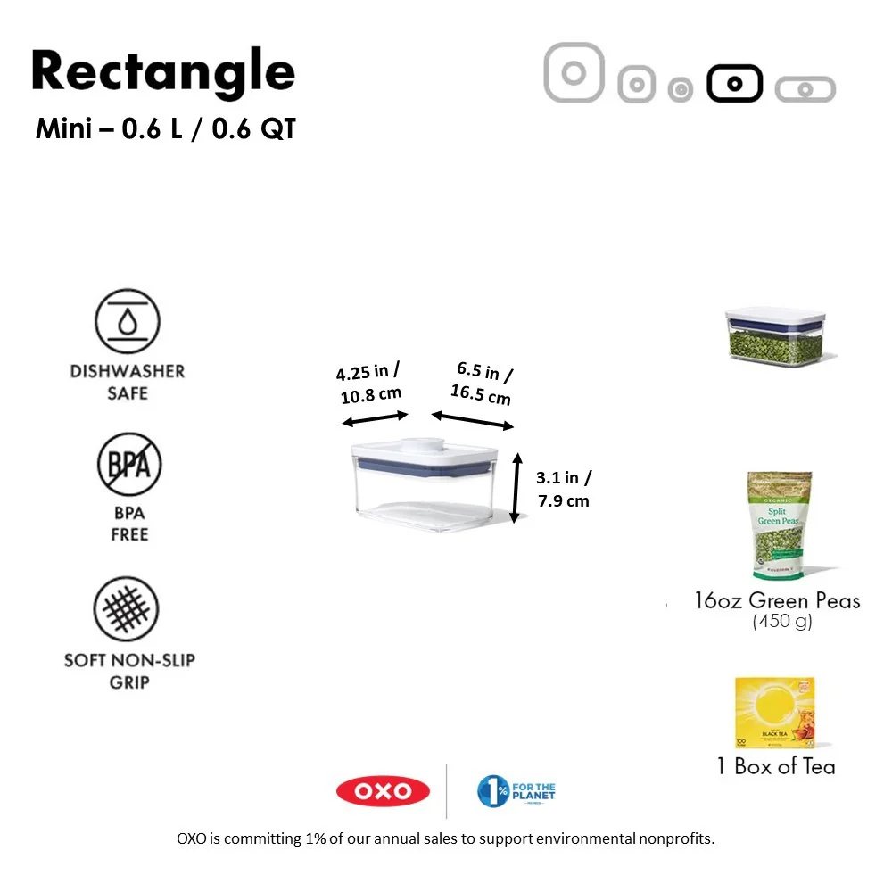 OXO Good Grips POP Container Rectangle - Mini, 0.6 L - Image 9