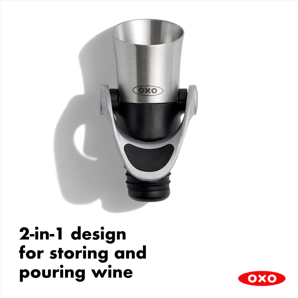 OXO SteeL Wine Stopper and Pourer - Image 3