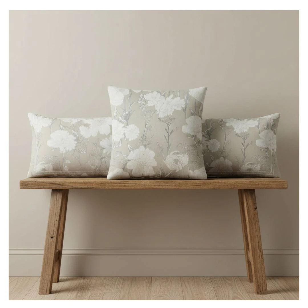 Rapee Parlour Damask Weave Cushion Cover Natural - Image 3