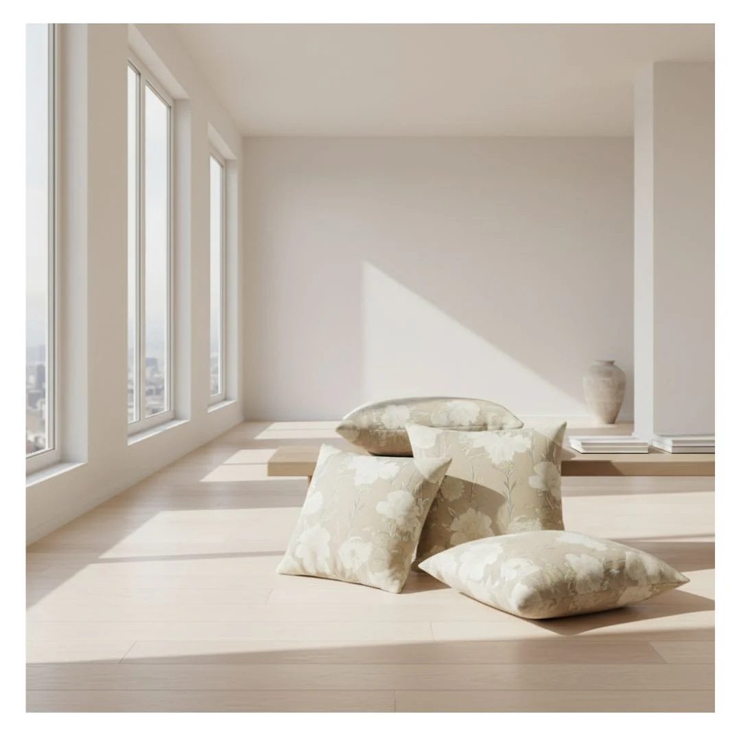 Rapee Parlour Damask Weave Oblong Cover Natural - Image 3