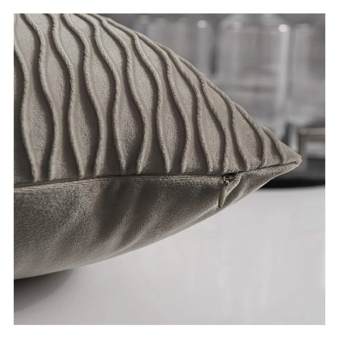Rapee Pleats Velvet Foil Solid Oblong Cover - Image 8