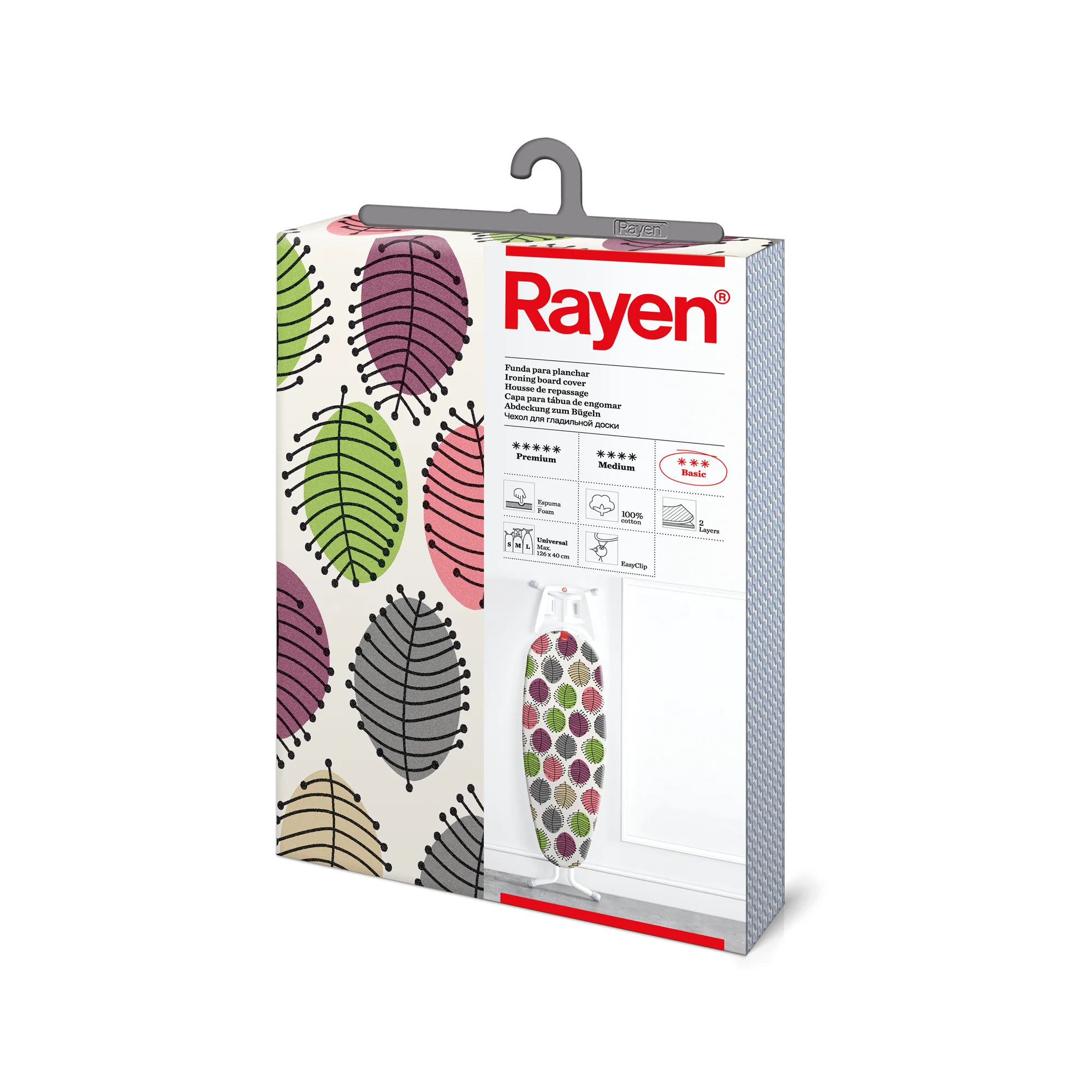Rayen Basic 2 Layer Padding Leaf Reflect Ironing Board Cover 126 x 40cm