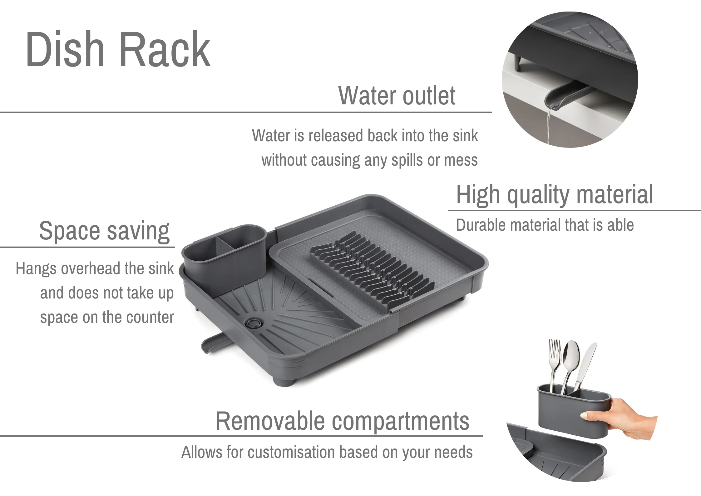 Rayen Expandable Dish Drying Rack - Image 2