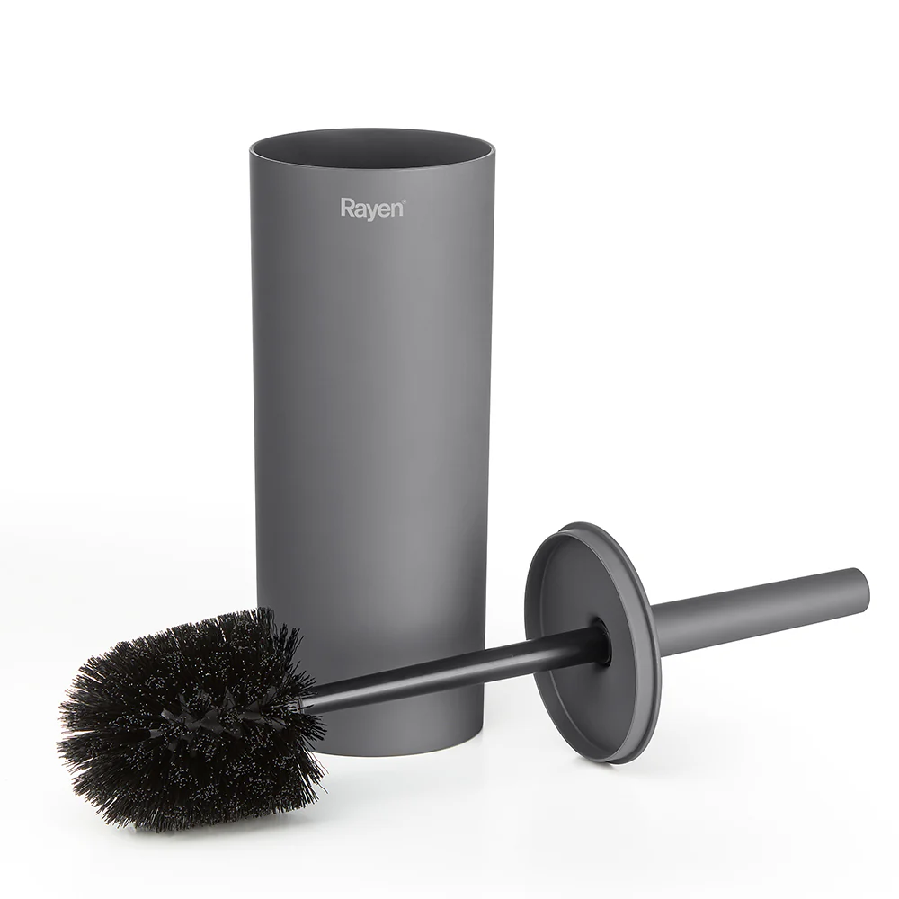 Rayen Toilet Brush With Cover In Charcoal Grey