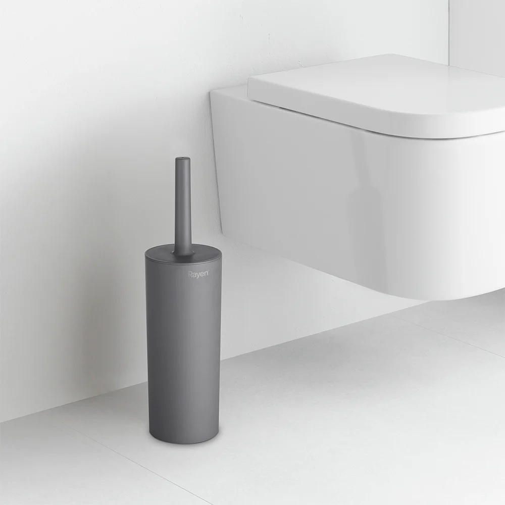 Rayen Toilet Brush With Cover In Charcoal Grey - Image 2