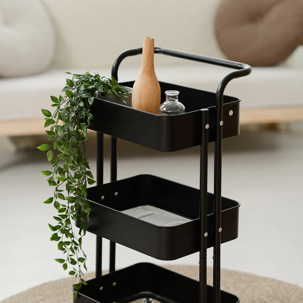 RENE Cielo Kitchen Service Trolley, Matte Black - Image 3