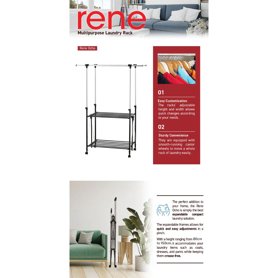 RENE Ocho Foldable Double Drying Rack - Image 12