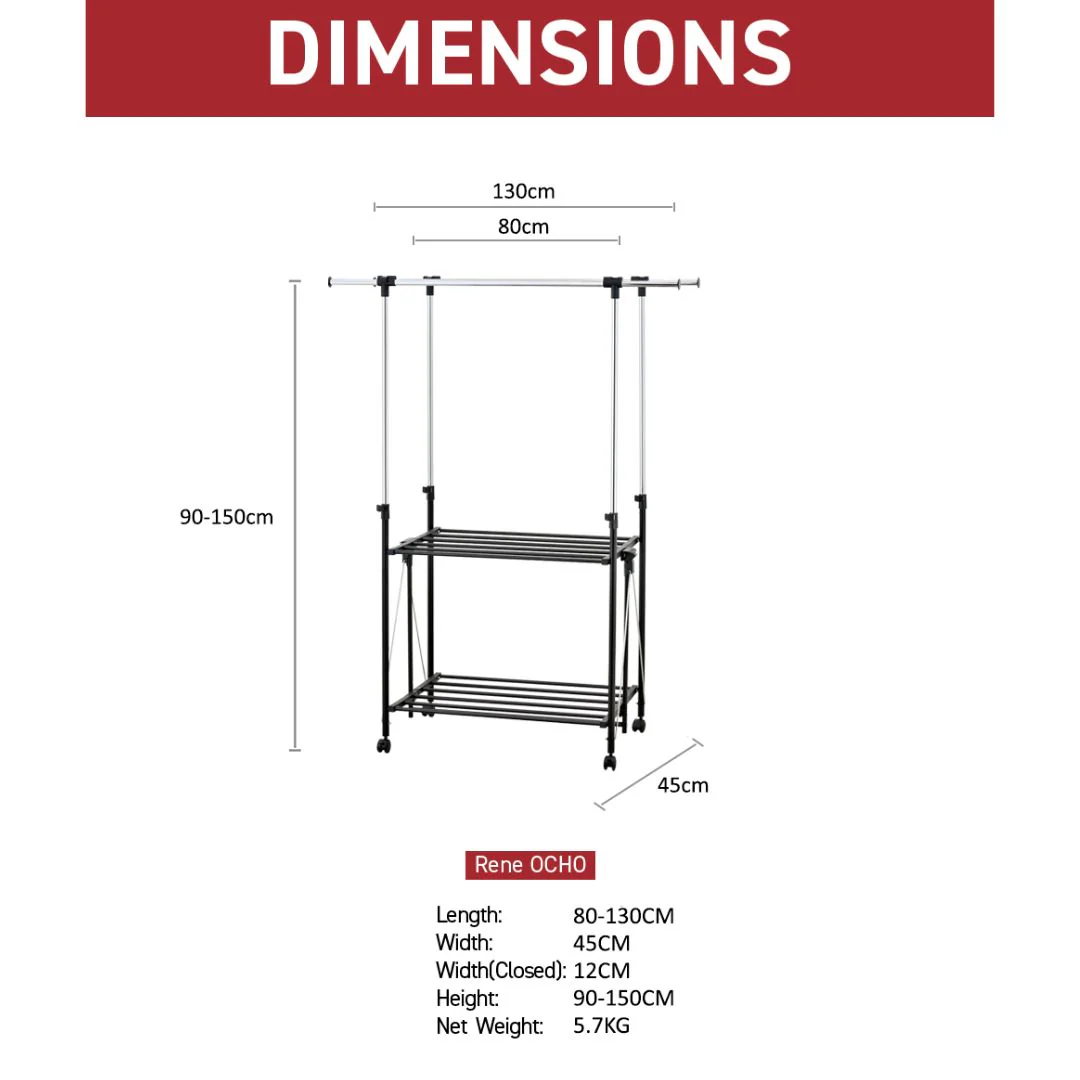 RENE Ocho Foldable Double Drying Rack - Image 15